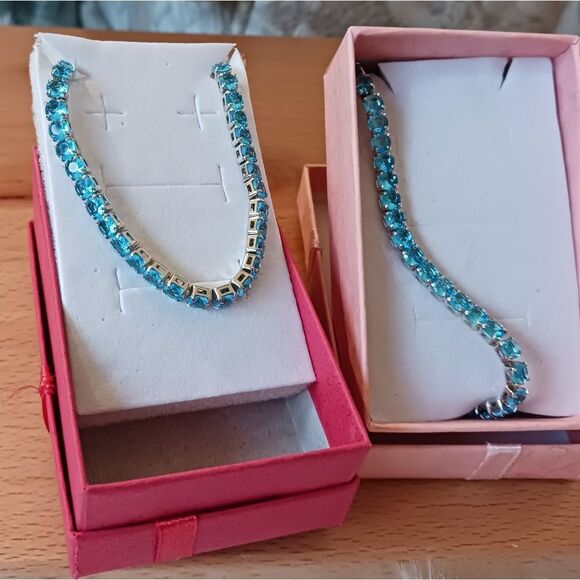 Sterling Silver Turquoise Tennis Bracelet - Picture 7 of 11